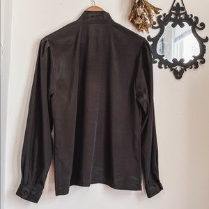 1980s mock neck satin blouse